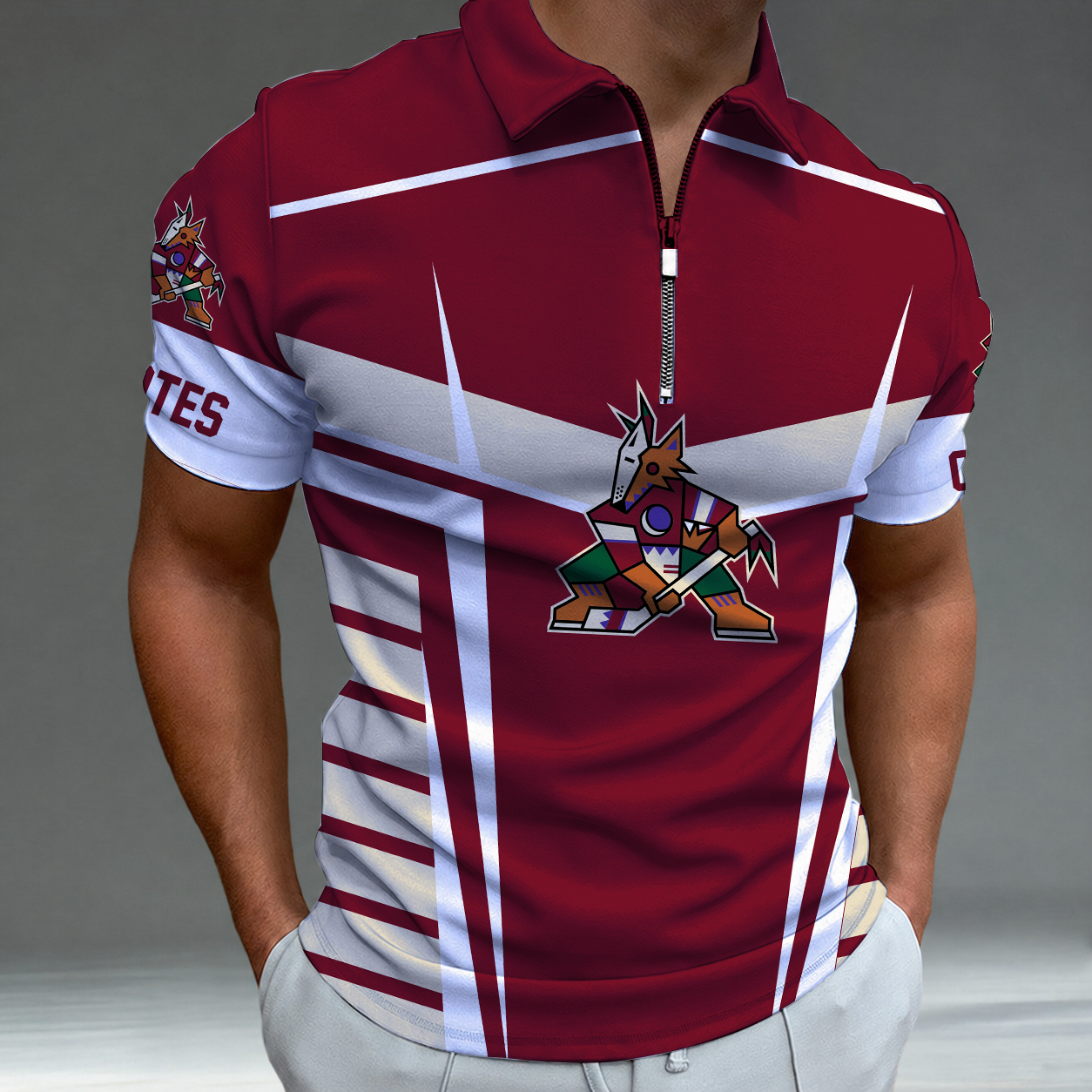 [SUPER SALE] NEW CUSTOMIZED NHL30 AZC ARIZONA COYOTES POLO SHIRT