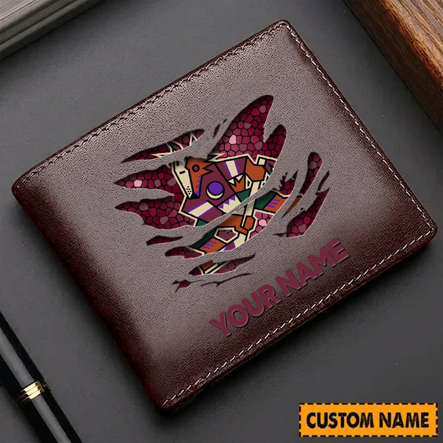 [SUPER SALE] NEW CUSTOMIZED NHL30 AZC ARIZONA COYOTES LEATHER WALLET
