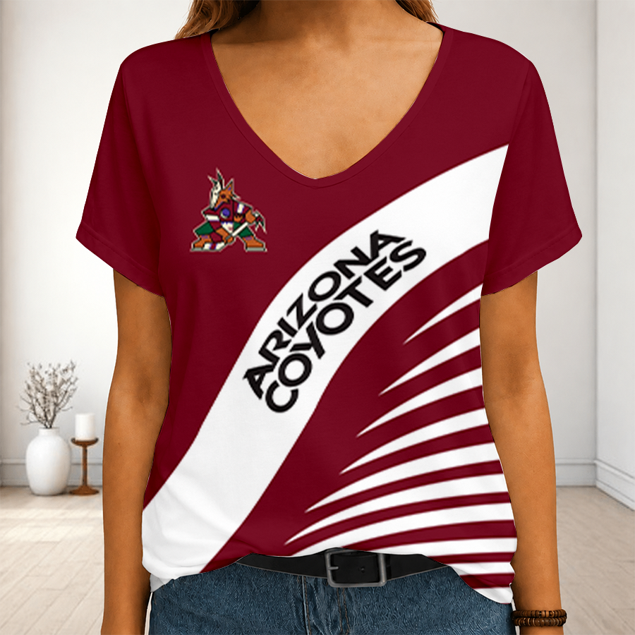 [SUPER SALE] NEW CUSTOMIZED NHL30 AZC ARIZONA COYOTES V-NECK FEMALE SHIRT