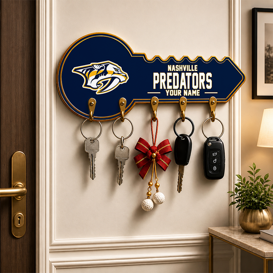 [SUPER SALE] NEW CUSTOMIZED NHL31 NVP NASHVILLE PREDATORS WALL KEY HOLDER FOR HOME