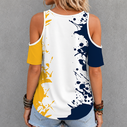 [SUPER SALE] NEW CUSTOMIZED NHL31 NVP NASHVILLE PREDATORS CRISS CROSS V-NECK TOP