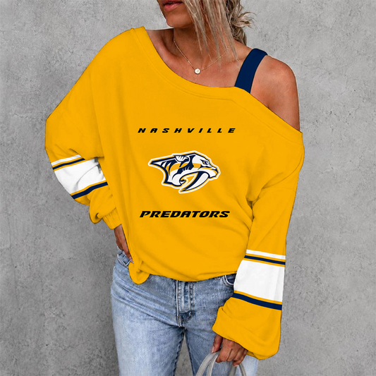 [SUPER SALE] NEW CUSTOMIZED NHL31 NVP NASHVILLE PREDATORS DROP SHOULDER SWEATSHIRT