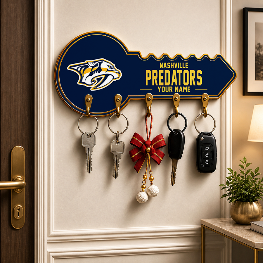 [SUPER SALE] NEW CUSTOMIZED NHL31 NVP NASHVILLE PREDATORS WALL KEY HOLDER FOR HOME