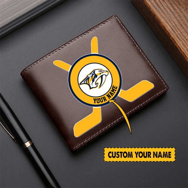 [SUPER SALE] NEW CUSTOMIZED NHL31 NVP NASHVILLE PREDATORS LEATHER WALLET