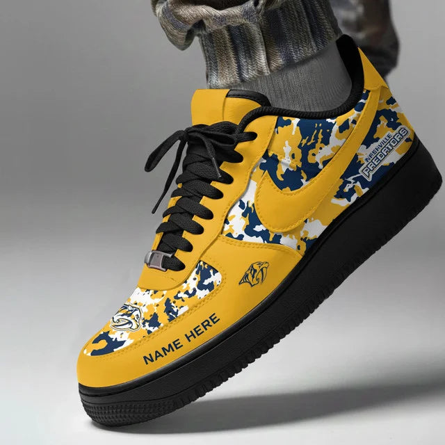 [SUPER SALE] NEW CUSTOMIZED NHL31 NVP NASHVILLE PREDATORS AF1 SHOES