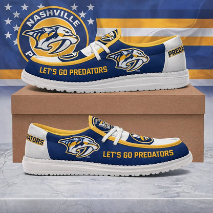 [SUPER SALE ] NEW CUSTOMIZED NHL31 NVP NASHVILLE PREDATORS LOAFER SHOES