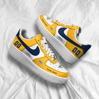 [SUPER SALE] NEW CUSTOMIZED NHL31 NVP NASHVILLE PREDATORS AF1 SHOES
