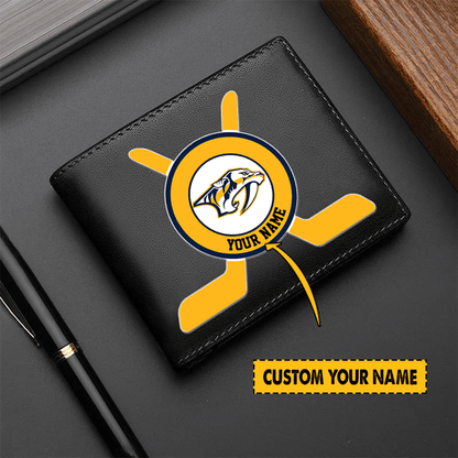 [SUPER SALE] NEW CUSTOMIZED NHL31 NVP NASHVILLE PREDATORS LEATHER WALLET