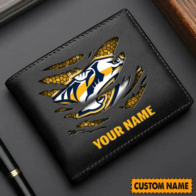 [SUPER SALE] NEW CUSTOMIZED NHL31 NVP NASHVILLE PREDATORS LEATHER WALLET