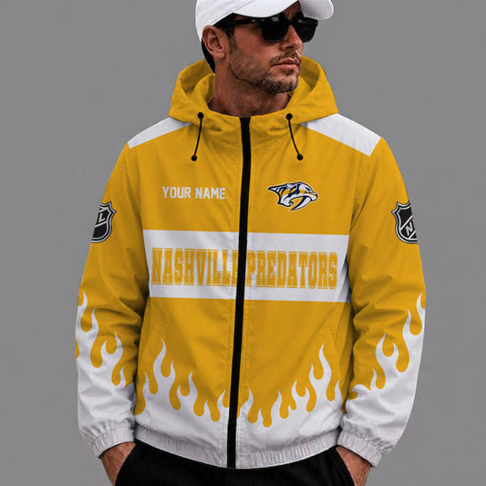 [SUPER SALE] NEW CUSTOMIZED NHL31 NVP NASHVILLE PREDATORS WINDBREAKER JACKET