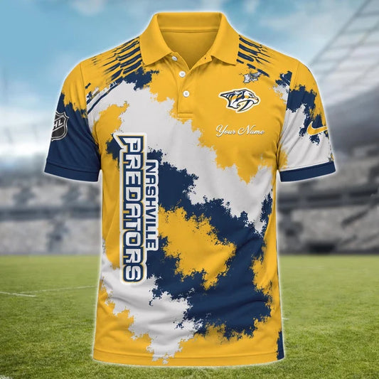 [SUPER SALE] NEW CUSTOMIZED NHL31 NVP NASHVILLE PREDATORS POLO SHIRT