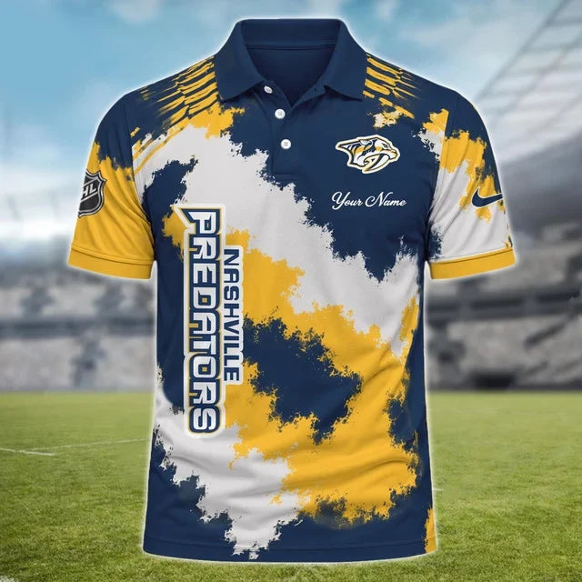 [SUPER SALE] NEW CUSTOMIZED NHL31 NVP NASHVILLE PREDATORS POLO SHIRT