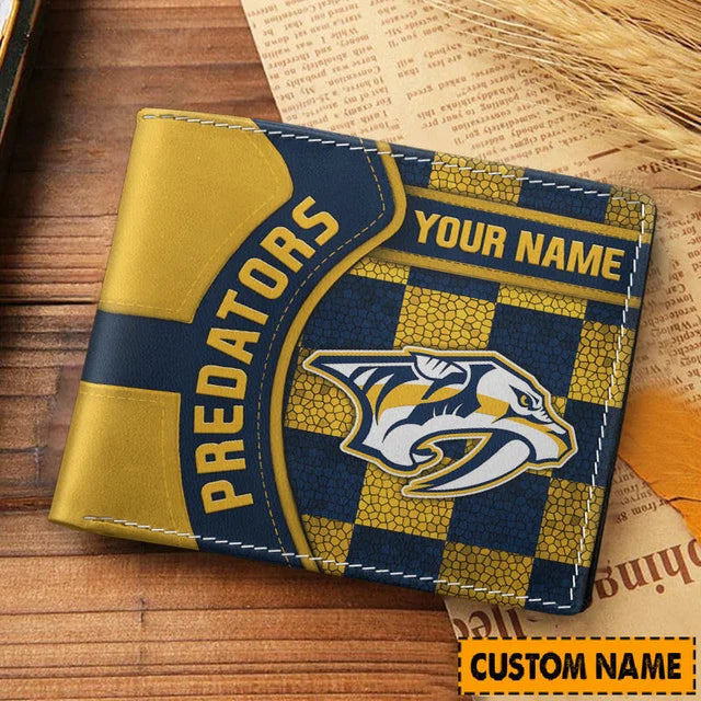 [SUPER SALE ] NEW CUSTOMIZED NHL31 NVP NASHVILLE PREDATORS LEATHER WALLET