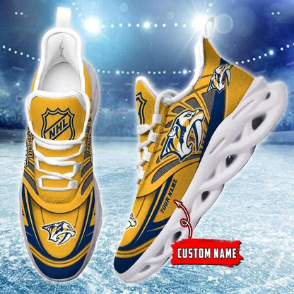 [SUPER SALE] NEW CUSTOMIZED NHL31 NVP NASHVILLE PREDATORS CLUNKY SNEAKERS