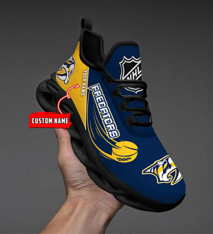 [SUPER SALE] NEW CUSTOMIZED NHL31 NVP NASHVILLE PREDATORS CLUNKY SNEAKERS