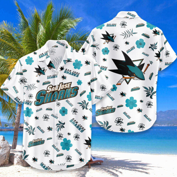 [SUPER SALE ]  NEW CUSTOMIZED NHL32 SJS SAN JOSE SHARKS UNISEX HAWAIIAN SHIRT