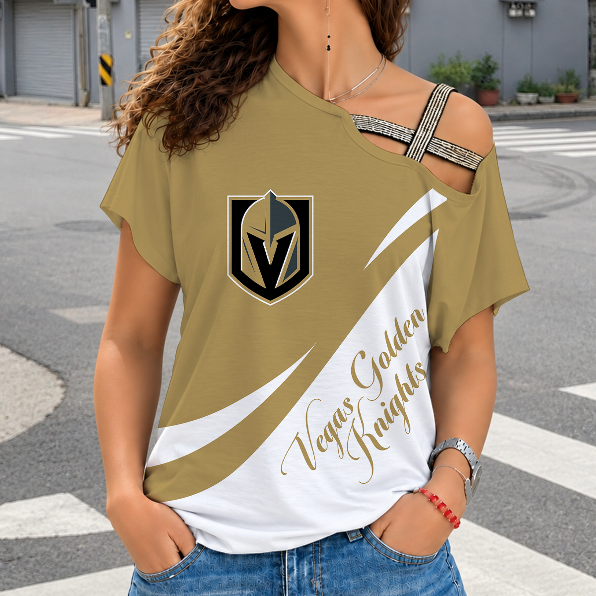 [SUPER SALE] NEW CUSTOMIZED NHL04 VGK VEGAS GOLDEN KNIGHTS SHOULDER SHIRT