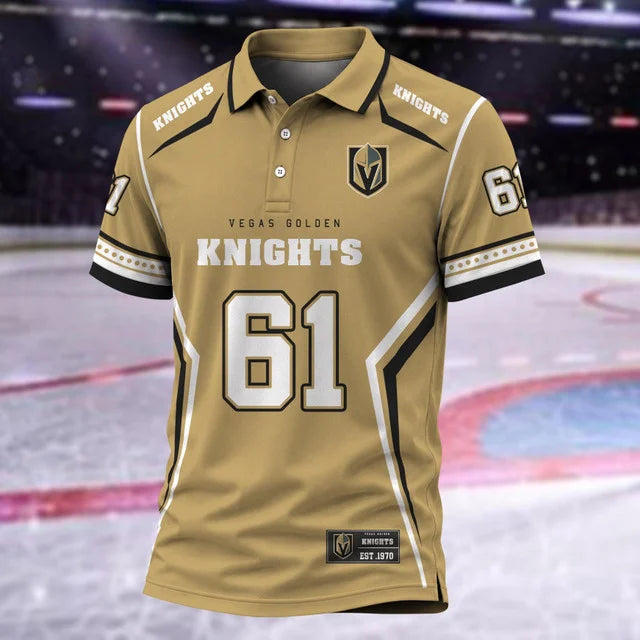 [SUPER SALE] NEW CUSTOMIZED NHL04 VGK VEGAS GOLDEN KNIGHTS POLO SHIRT