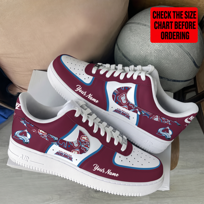 [SUPER SALE] NEW CUSTOMIZED NHL05 CAL COLORADO AVALANCHE AF1 SHOES