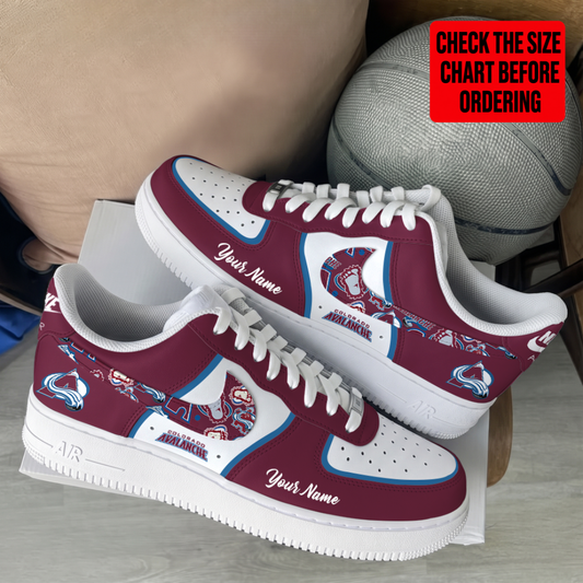 [SUPER SALE] NEW CUSTOMIZED NHL05 CAL COLORADO AVALANCHE AF1 SHOES