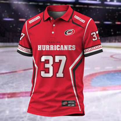 [SUPER SALE] NEW CUSTOMIZED NHL07 CLH CAROLINA HURRICANES POLO SHIRT