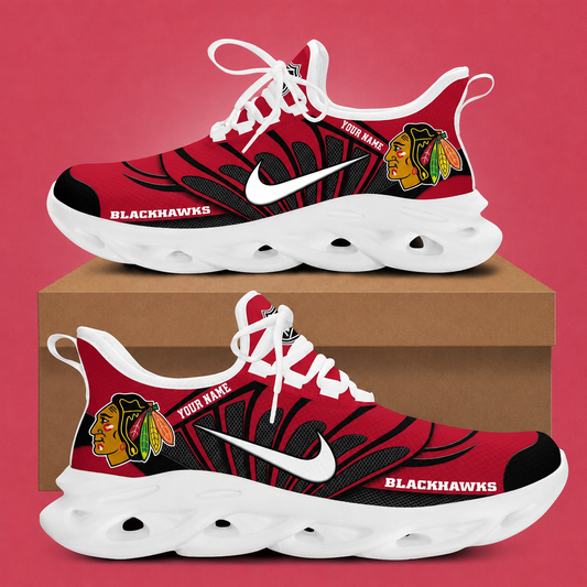 [SUPER SALE] NEW CUSTOMIZED NHL08 CBH CHICAGO BLACKHAWKS CLUNKY SNEAKERS