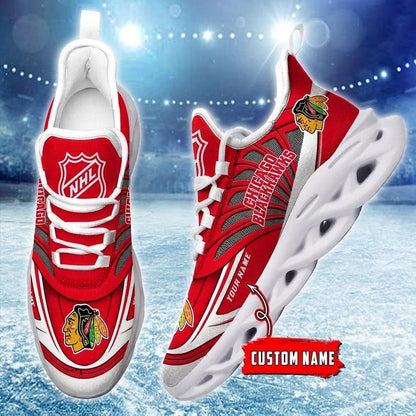 [SUPER SALE] NEW CUSTOMIZED NHL08 CBH CHICAGO BLACKHAWKS CLUNKY SNEAKERS