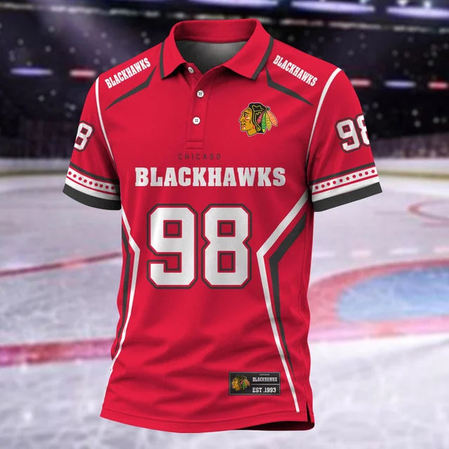 [SUPER SALE] NEW CUSTOMIZED NHL08 CBH CHICAGO BLACKHAWKS POLO SHIRT