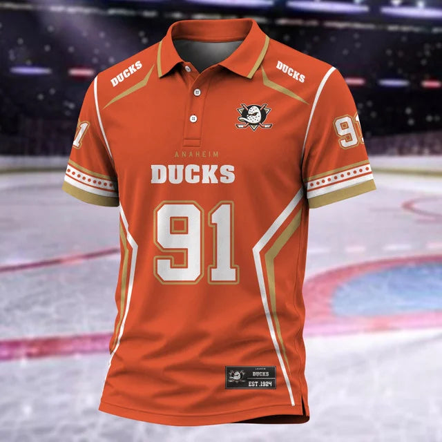 [SUPER SALE] NEW CUSTOMIZED NHL09 AHD ANAHEIM DUCKS POLO SHIRT
