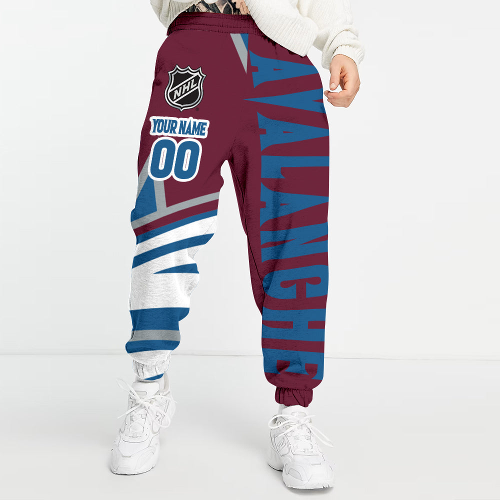 LIMITED EDITION - NEW CUSTOMIZED NHL05 CAL COLORADO AVALANCHE LONG PANTS