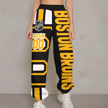 LIMITED EDITION - NEW CUSTOMIZED NHL18 BTB BOSTON BRUINS LONG PANTS