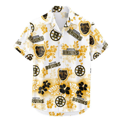 [SUPER SALE ] NEW CUSTOMIZED NHL02 BTB BOSTON BRUINS UNISEX HAWAIIAN SHIRT & SHORTS SET