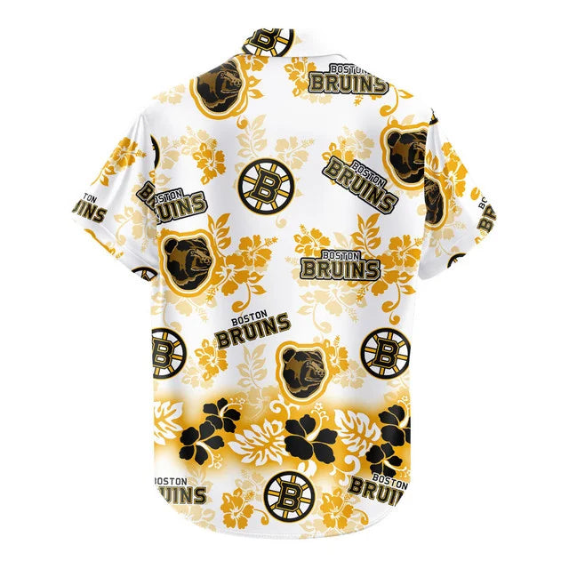 [SUPER SALE ] NEW CUSTOMIZED NHL02 BTB BOSTON BRUINS UNISEX HAWAIIAN SHIRT & SHORTS SET