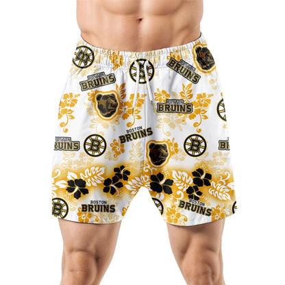 [SUPER SALE ] NEW CUSTOMIZED NHL02 BTB BOSTON BRUINS UNISEX HAWAIIAN SHIRT & SHORTS SET