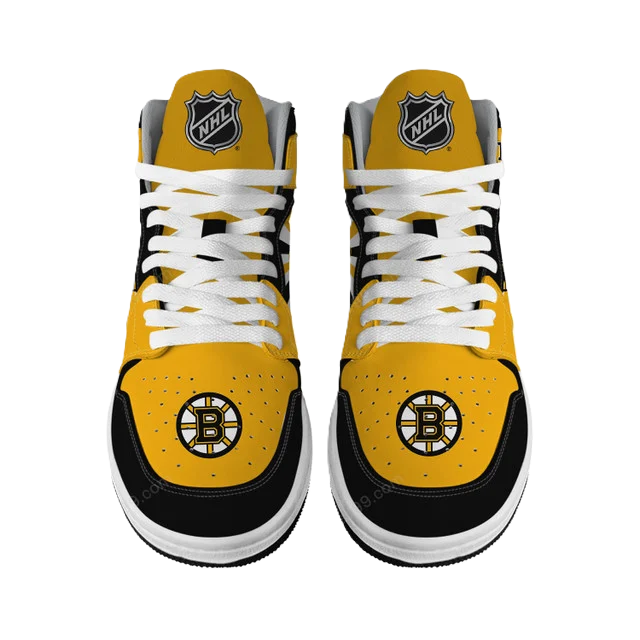 [SUPER SALE] NEW CUSTOMIZED NHL02 BT BRUINS AIR JORDAN SNEAKERS
