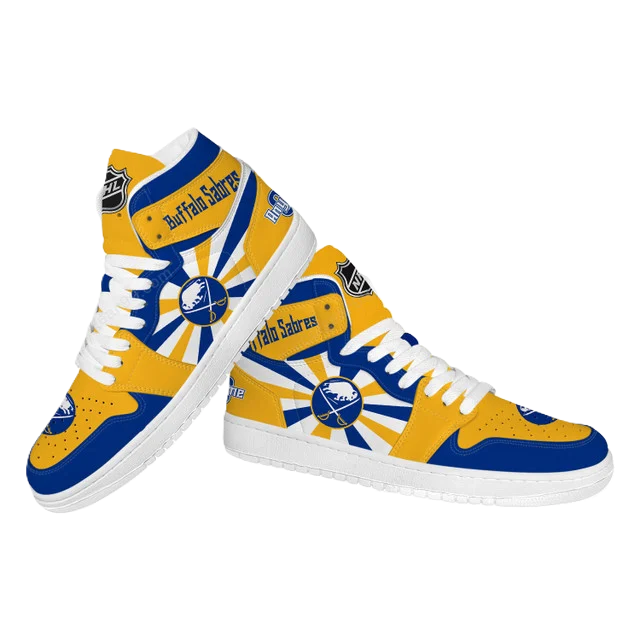 [SUPER SALE] NEW CUSTOMIZED NHL28 BF SABRES AIR JORDAN SNEAKERS