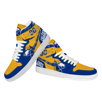 [SUPER SALE] NEW CUSTOMIZED NHL28 BF SABRES AIR JORDAN SNEAKERS