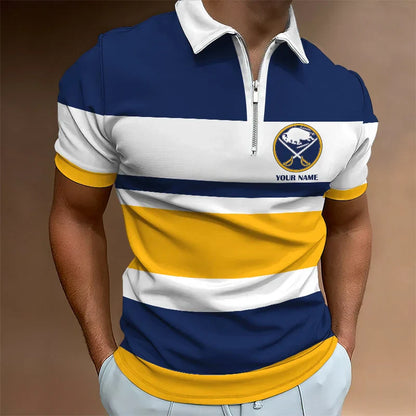 [SUPER SALE ] NEW CUSTOMIZED NHL28 BFS BUFFALO SABRES ZIP POLO SHIRT