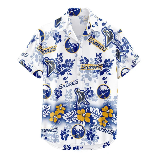 [SUPER SALE ] NEW CUSTOMIZED NHL28 BFS BUFFALO SABRES UNISEX HAWAIIAN SHIRT & SHORTS SET