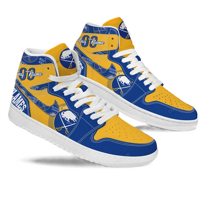 [SUPER SALE] NEW CUSTOMIZED NHL28 BF SABRES AIR JORDAN SNEAKERS