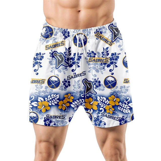 [SUPER SALE ] NEW CUSTOMIZED NHL28 BFS BUFFALO SABRES UNISEX HAWAIIAN SHIRT & SHORTS SET
