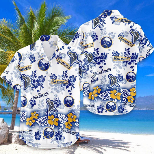 [SUPER SALE ] NEW CUSTOMIZED NHL28 BFS BUFFALO SABRES UNISEX HAWAIIAN SHIRT & SHORTS SET