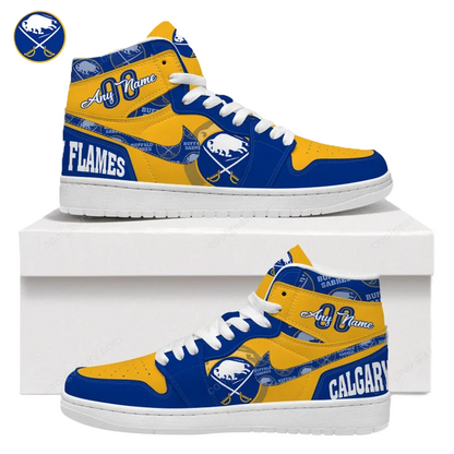 [SUPER SALE] NEW CUSTOMIZED NHL28 BF SABRES AIR JORDAN SNEAKERS