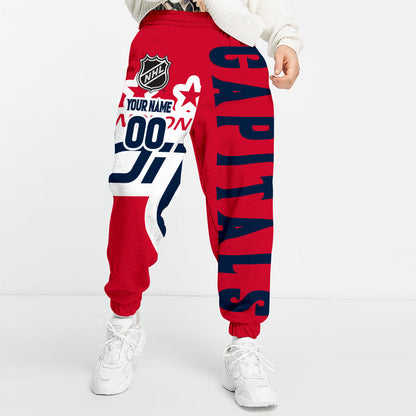 LIMITED EDITION - NEW CUSTOMIZED NHL10 WCP WASHINGTON CAPITALS LONG PANTS