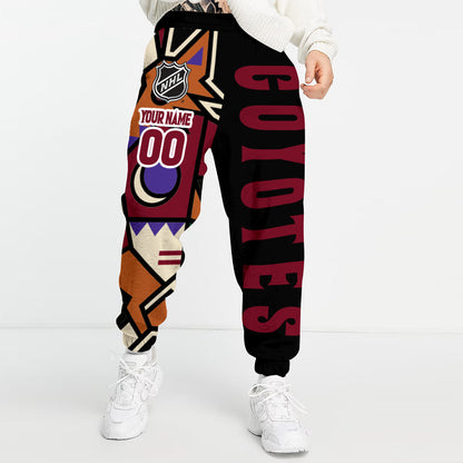 LIMITED EDITION - NEW CUSTOMIZED NHL30 AZC ARIZONA COYOTES LONG PANTS