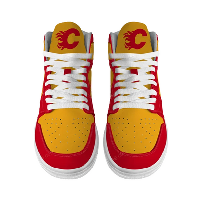 [SUPER SALE] NEW CUSTOMIZED NHL17 CG FLAMES AIR JORDAN SNEAKERS