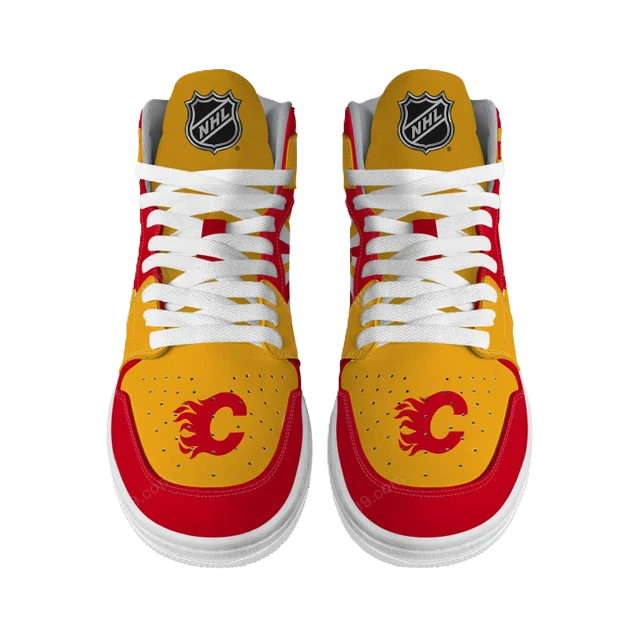 [SUPER SALE] NEW CUSTOMIZED NHL17 CG FLAMES AIR JORDAN SNEAKERS
