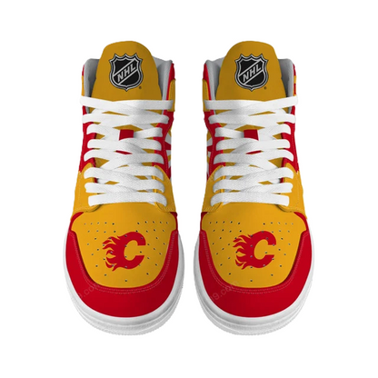 [SUPER SALE] NEW CUSTOMIZED NHL17 CG FLAMES AIR JORDAN SNEAKERS