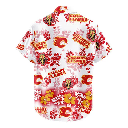 [SUPER SALE ] NEW CUSTOMIZED NHL17 CGF CALGARY FLAMES UNISEX HAWAIIAN SHIRT & SHORTS SET