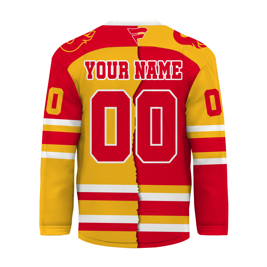 LIMITED EDITION - NEW CUSTOMIZED NHL17 CGF CALGARY FLAMES UNISEX HOCKEY JERSEY